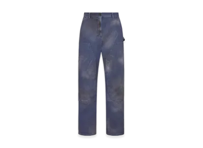 Dior Women's Cargo Pants Shaded Effect Stretch Gabardine "Blue"