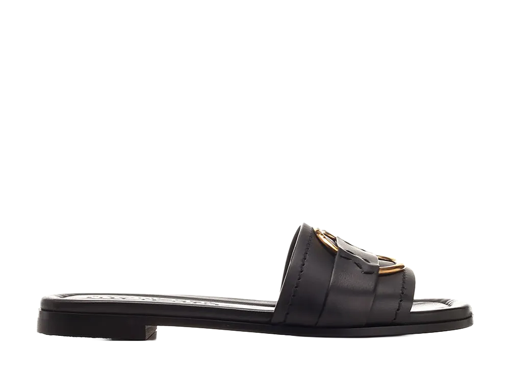 Moncler Women's Black Bell Flat Sandal "Black"