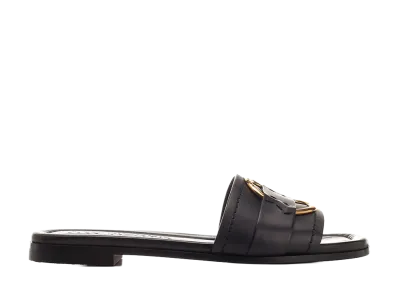 Moncler Women's Black Bell Flat Sandal "Black"