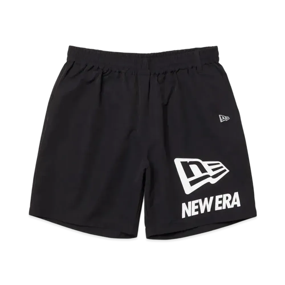 NEW ERA Performance Apparel Stretch Nylon Short Pants Flag & Wordmark "Black"