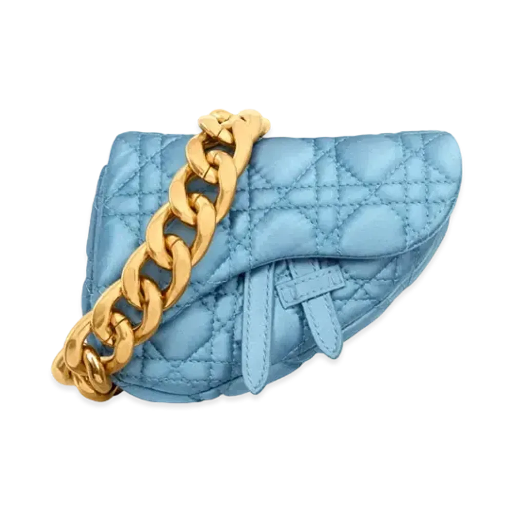 Dior Micro By ERL Venice Saddle Bag Kumo Cannage Satin "Blue"