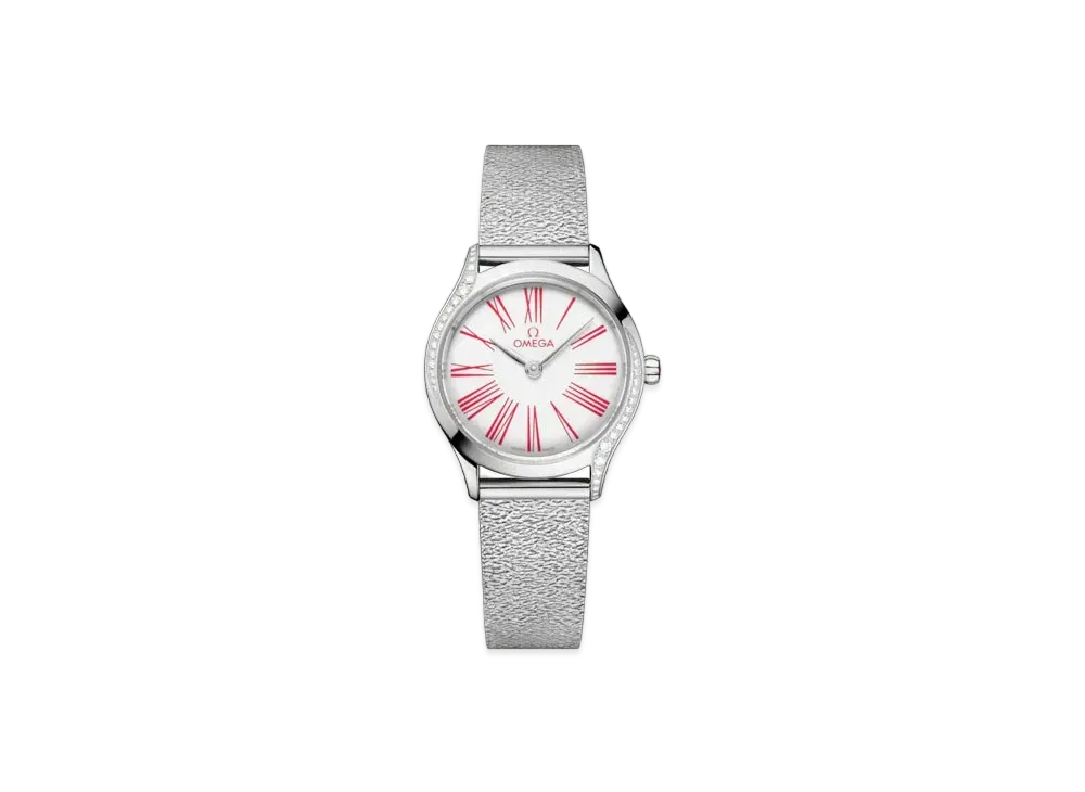 OMEGA De Ville Mini Tresor Diamonds 26MM "Stainless Steel/White/Red" 428.15.26.60.04.003