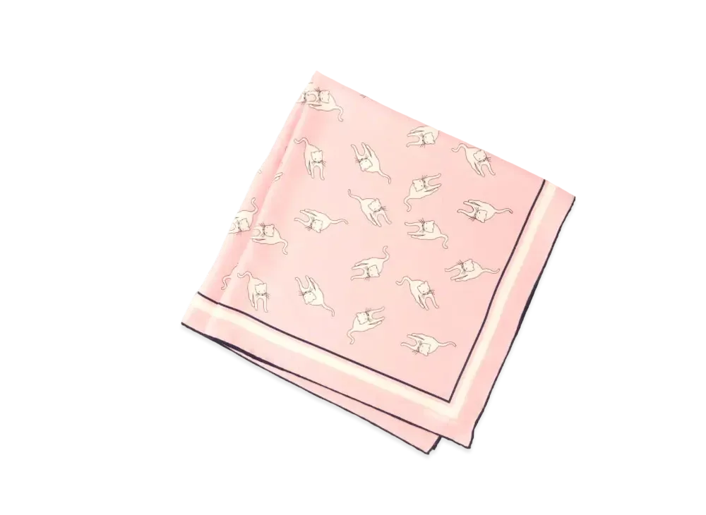 MIU MIU Printed Silk Scarf "Pink"
