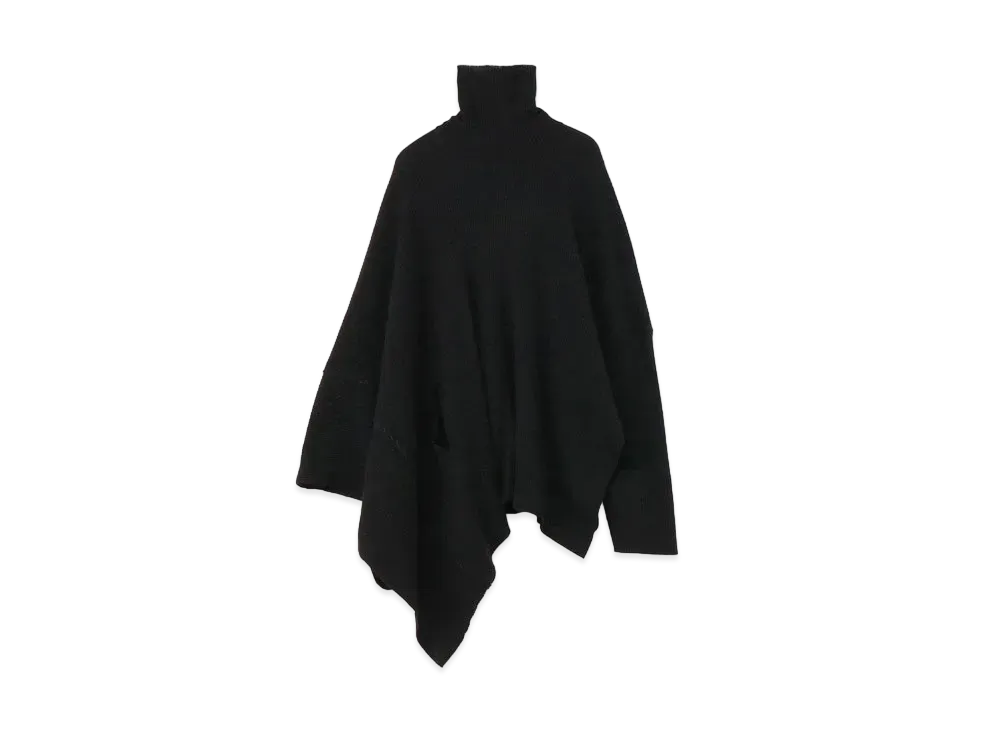 Yohji Yamamoto Y's MIX UP HAND STITCH PONCHO "Black"