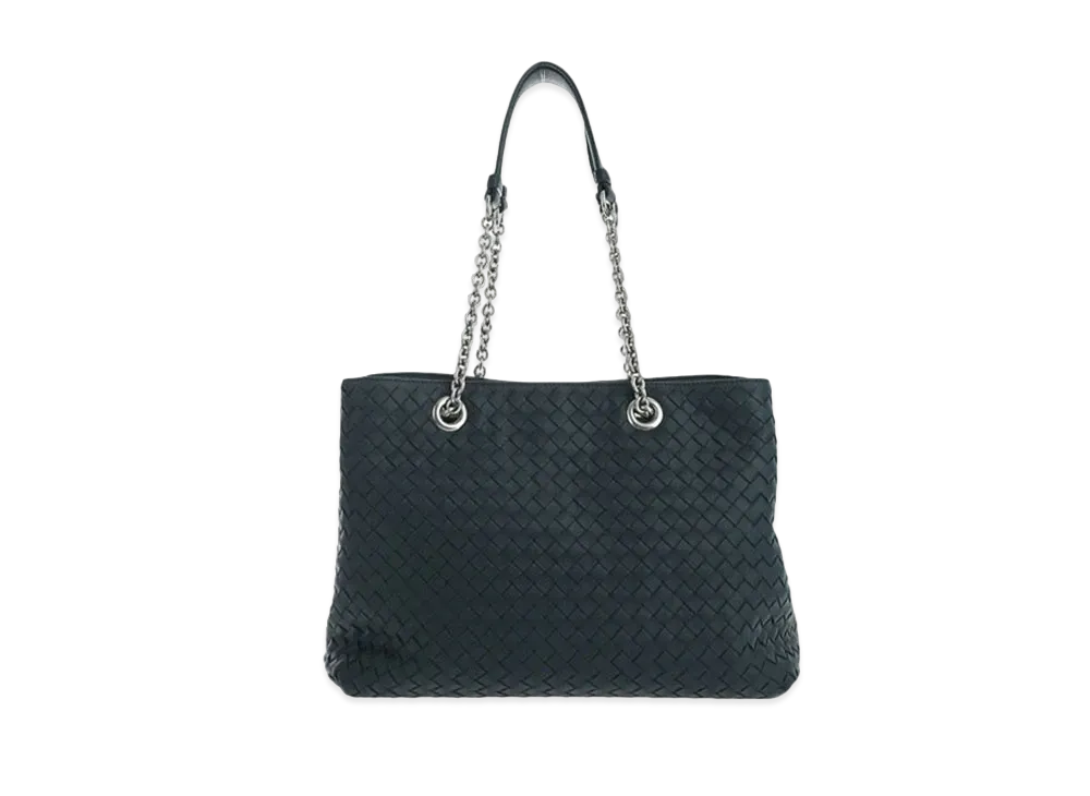 Bottega Veneta Lambskin Hand Bag "Blue"