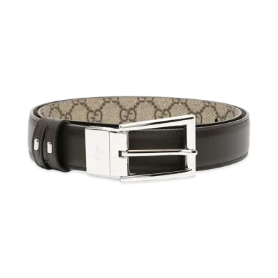 GUCCI Rectangular Buckle Reversible Belt "Brown"