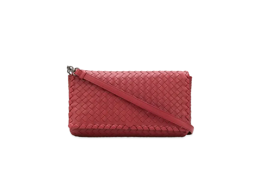 Bottega Veneta Lambskin Shoulder Bag "Red"