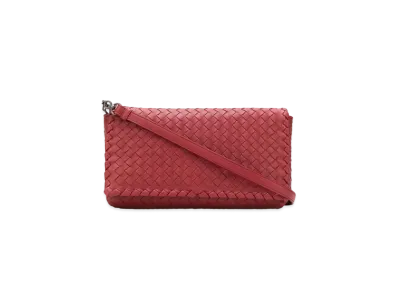 Bottega Veneta Lambskin Shoulder Bag "Red"
