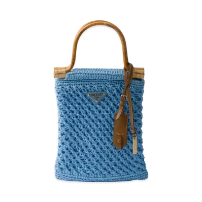 PRADA Cotton Crochet Mini-Handbag "Light Blue"