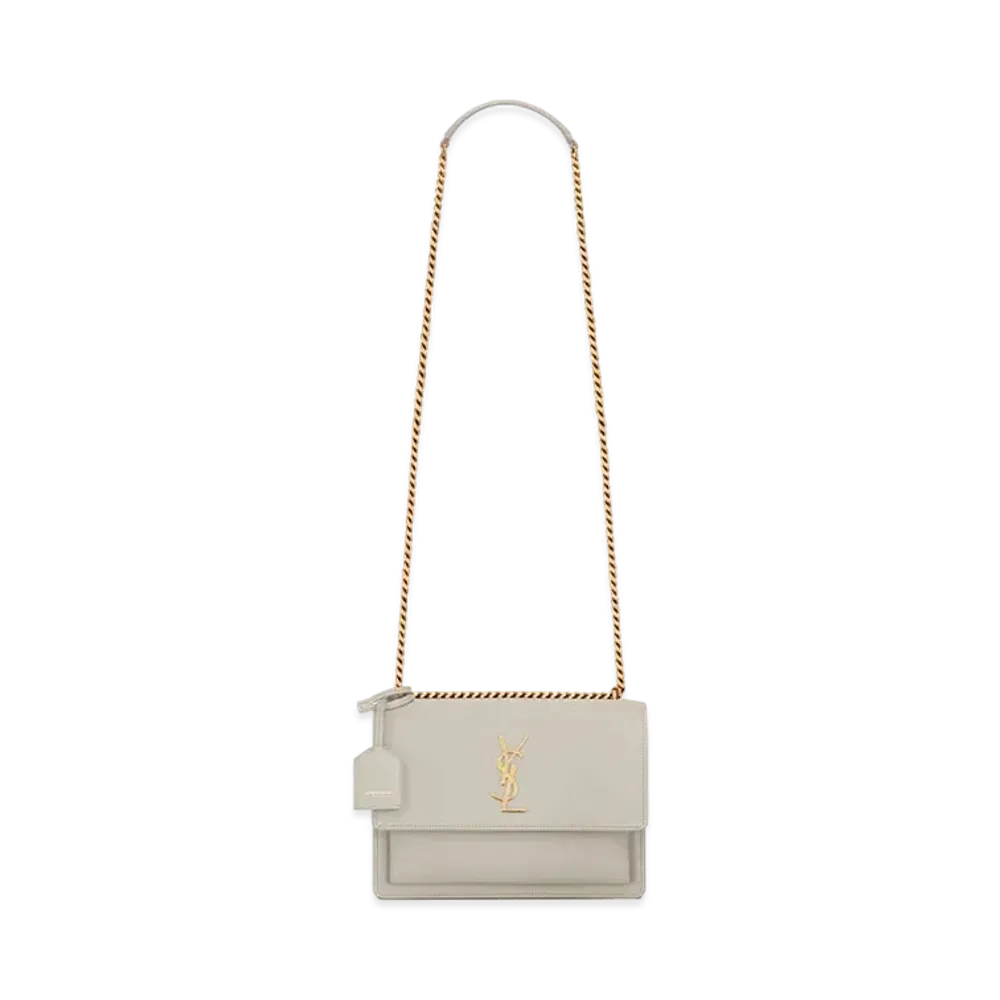Saint Laurent Sunset Medium In Smooth Leather "Vintage White"