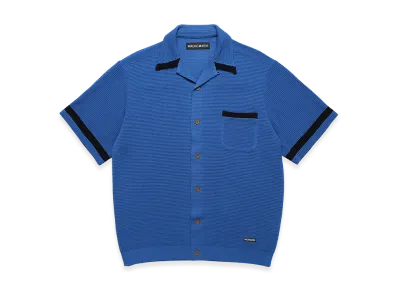 WACKO MARIA Knit Open Collar Shirt "Blue"