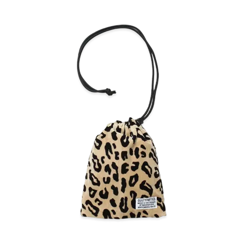 WACKO MARIA Drawstring Bag "Leopard Velvet"