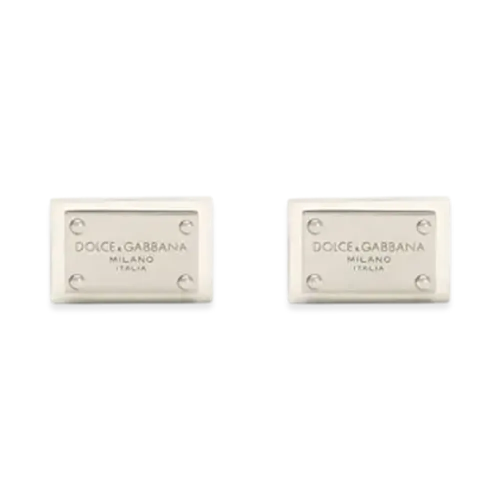 DOLCE&GABBANA Cufflinks With Dolce&Gabbana Logo Tag "Silver"