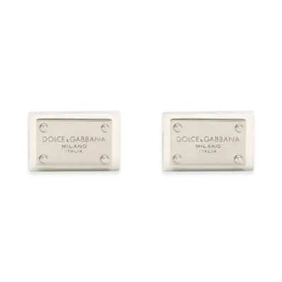 DOLCE&GABBANA Cufflinks With Dolce&Gabbana Logo Tag "Silver"