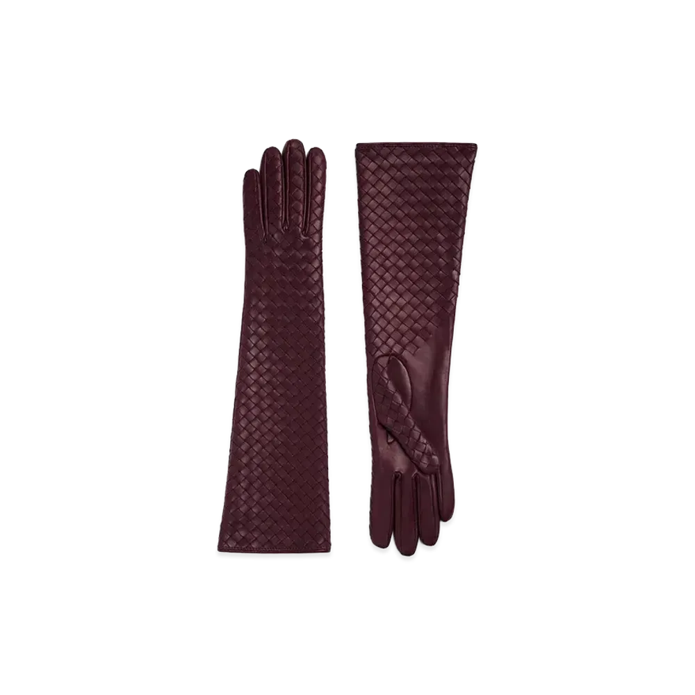 Bottega Veneta Intrecciato Leather Midi Gloves "Jam"