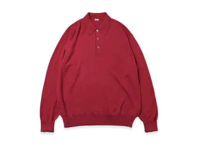 A.PRESSE Wool Knit L/S Polo Shirts "Red"