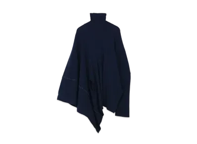 Yohji Yamamoto Y's MIX UP HAND STITCH PONCHO "Navy"
