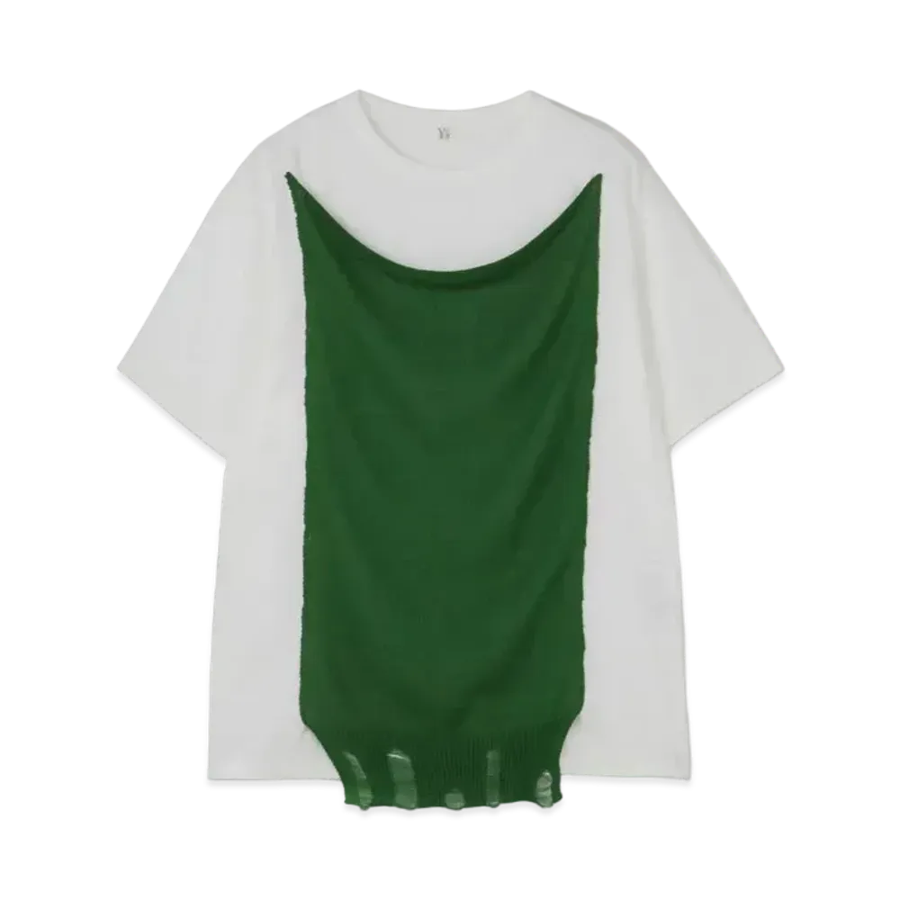 Yohji Yamamoto Y's COTTON PLAIN STITCH KNIT BIG T-SHIRT "Green"