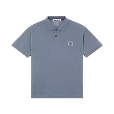 Stone Island 22R39 50/2 COTTON PIQUE_REGULAR FIT "Pastel Blue"