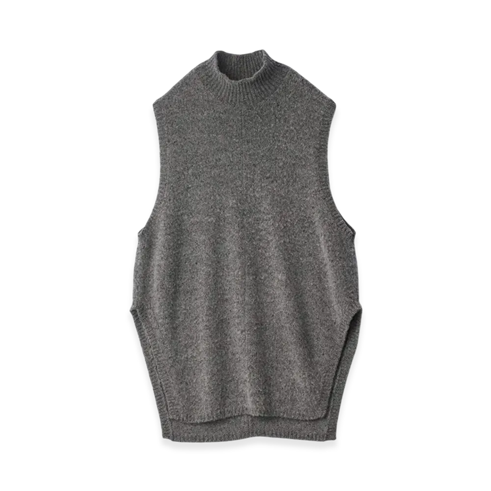 ssstein Cashmere/Sable Tweed Knit Pullover Vest "Grey"