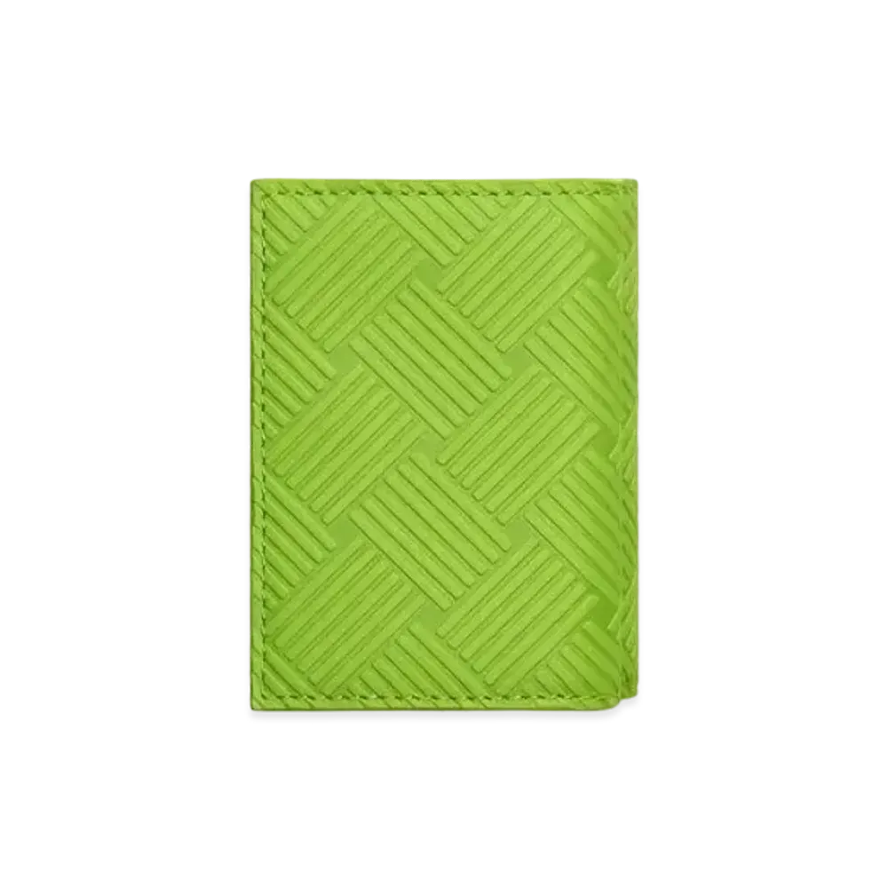 Bottega Veneta Debossed Intrecciato Calfskin Trifold Wallet "Kiwi"