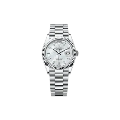 ROLEX Day-Date 36mm Platinum 128236 "White Mother-of-Pearl"