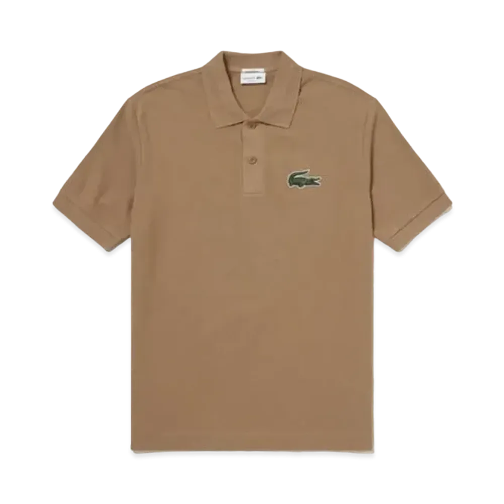 LACOSTE Loose Fit Cotton Pique Polo Shirt "Brown"