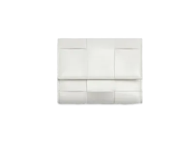 Bottega Veneta Trifold Zip Wallet "Chalk"