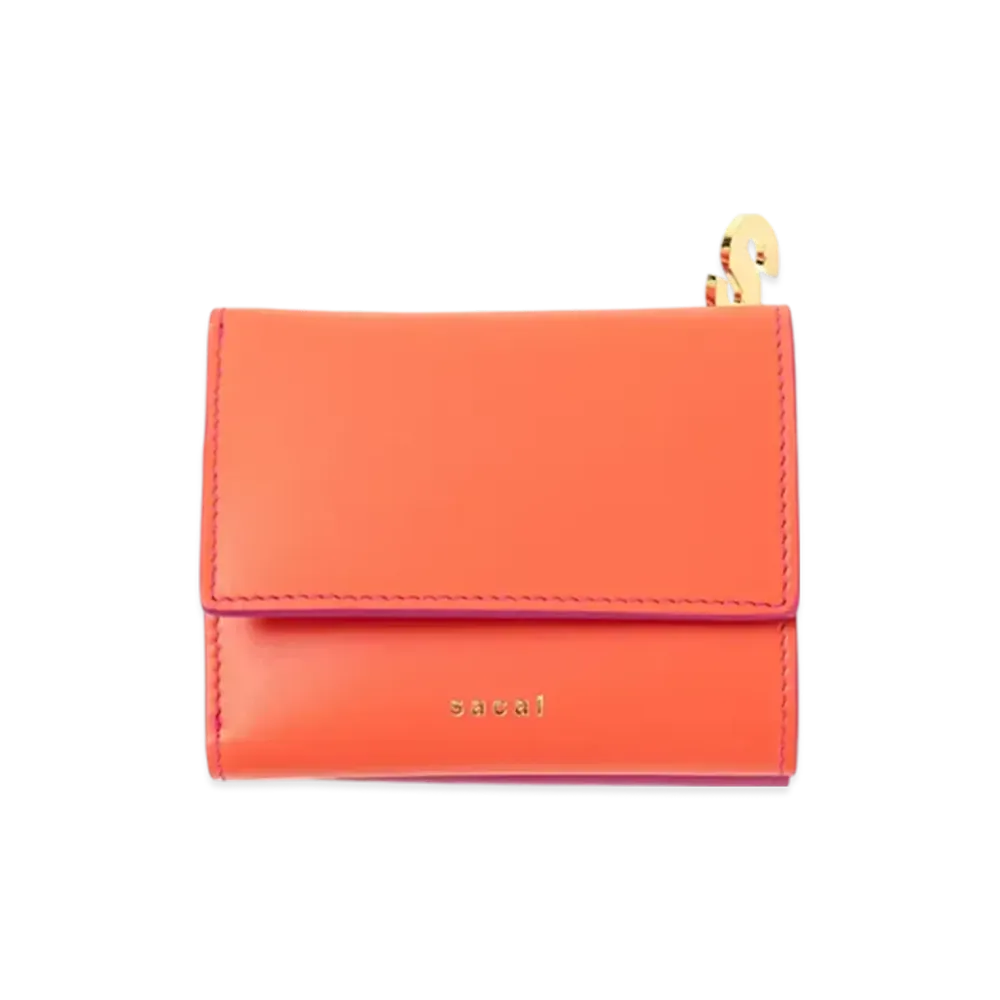 sacai Bicolor Trifold Wallet "Orange/Pink"