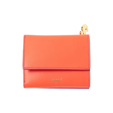 sacai Bicolor Trifold Wallet "Orange/Pink"