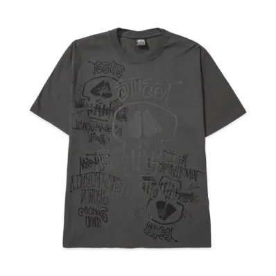 Stussy Skulls Tee Pigment Dyed "Faded Black"