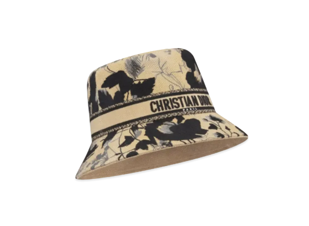 Dior D-Bobby Fleurs Mystiques Small-Brim Bucket Hat Embroidery "Beige/Black"