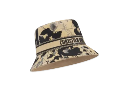 Dior D-Bobby Fleurs Mystiques Small-Brim Bucket Hat Embroidery "Beige/Black"