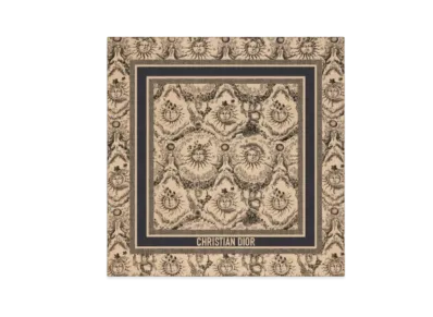 Dior Toile de Jouy Soleil 90 Square Scarf Silk Twill "Beige/Black"