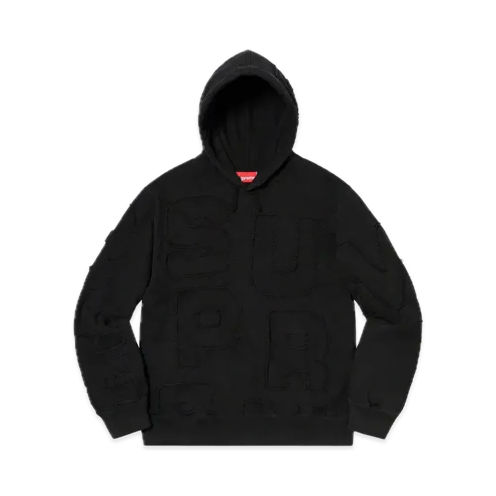 Supreme Cutout Letters Hooded Sweatshirt "Black"
