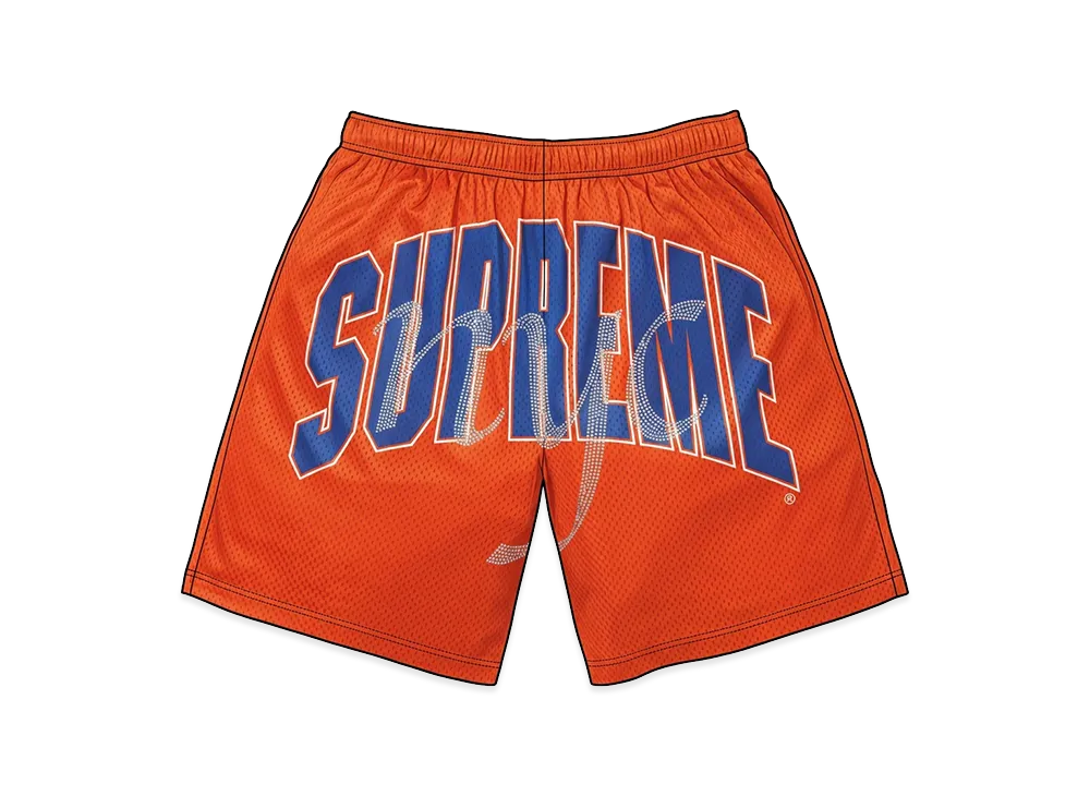 Supreme Rhinestone Mesh Short "Orange"