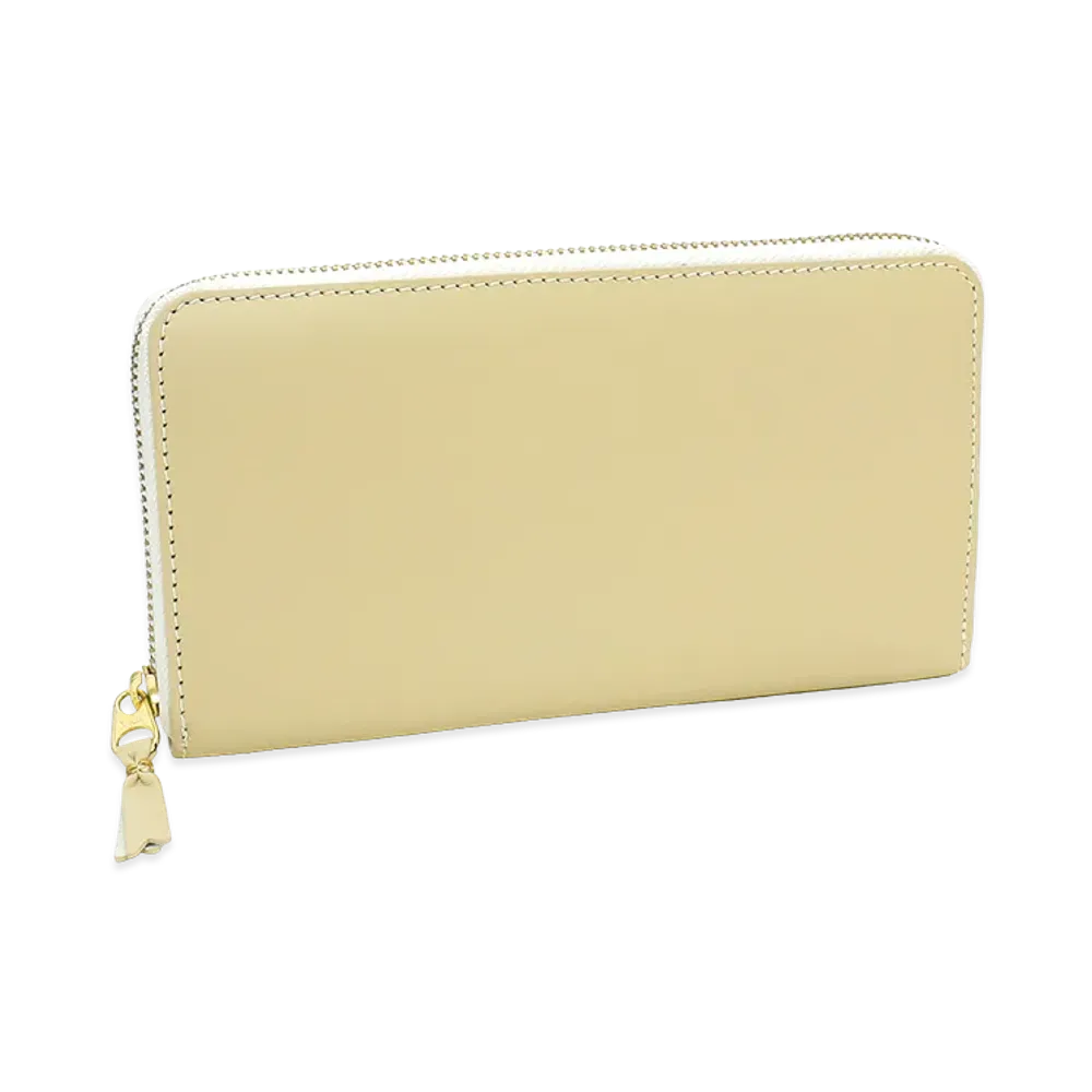 COMME des GARCONS Arecalf Round Zip Long Wallet "White"