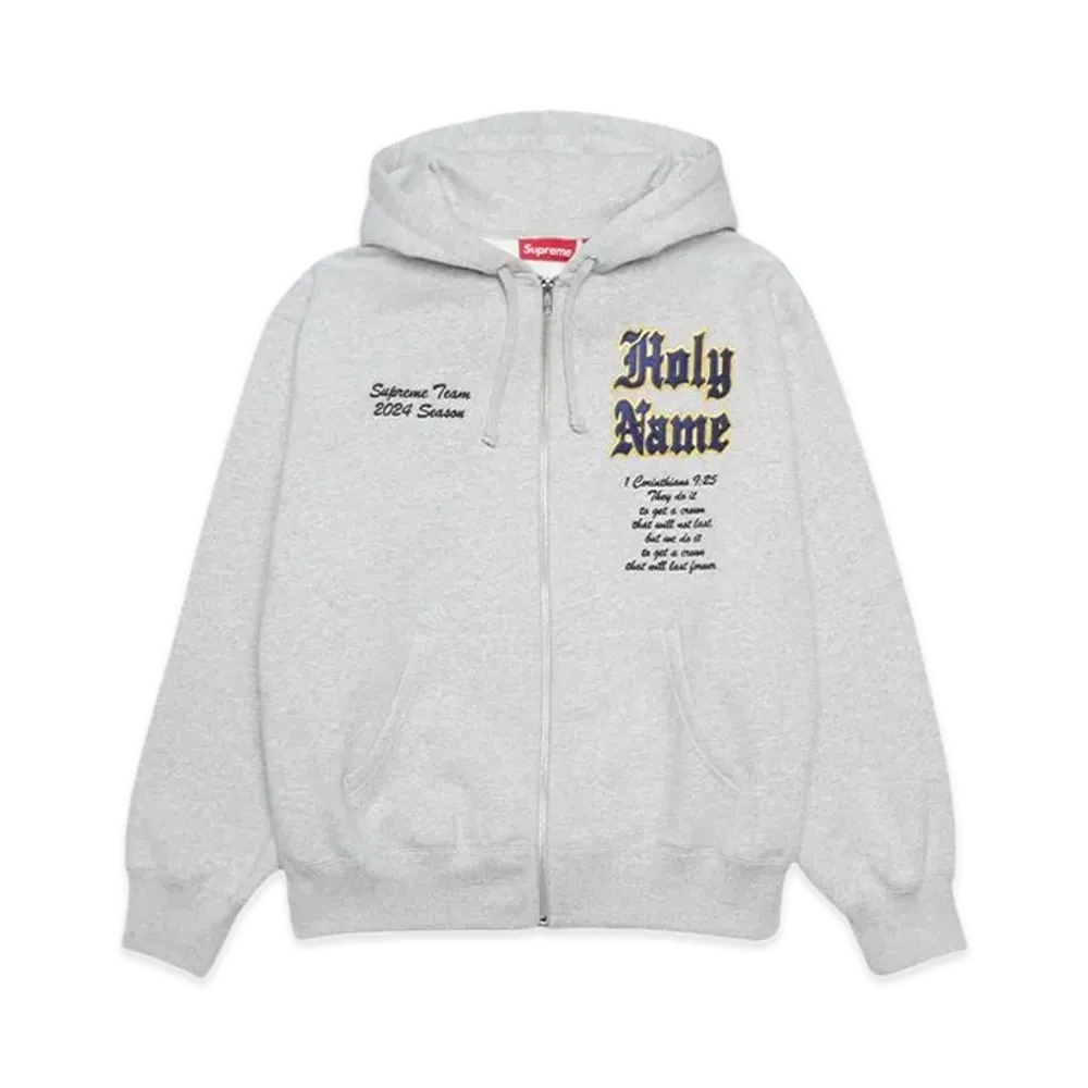 Supreme Salvation Zip Up Hooded Sweatshirt "Heather Grey"