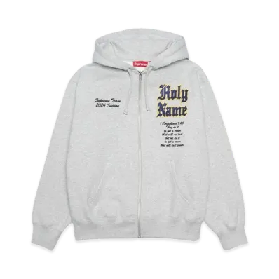 Supreme Salvation Zip Up Hooded Sweatshirt "Heather Grey"