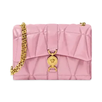 Versace Kleio Quilted Shoulder Bag "Pink"