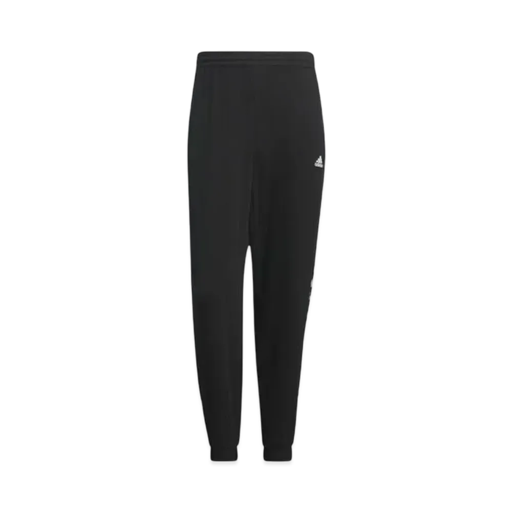 adidas Warding Loose Fit French Terry Straight Leg Stretch Cuff Pants "Black"