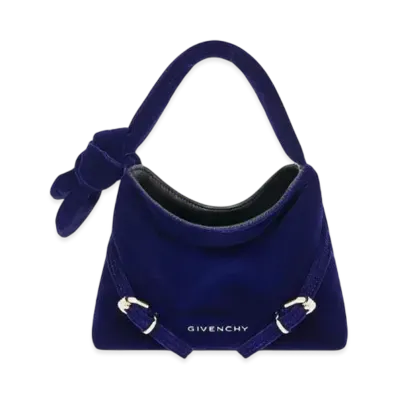 GIVENCHY Nano Voyou Bag In Velvet With Bow Detail "Dark Navy"