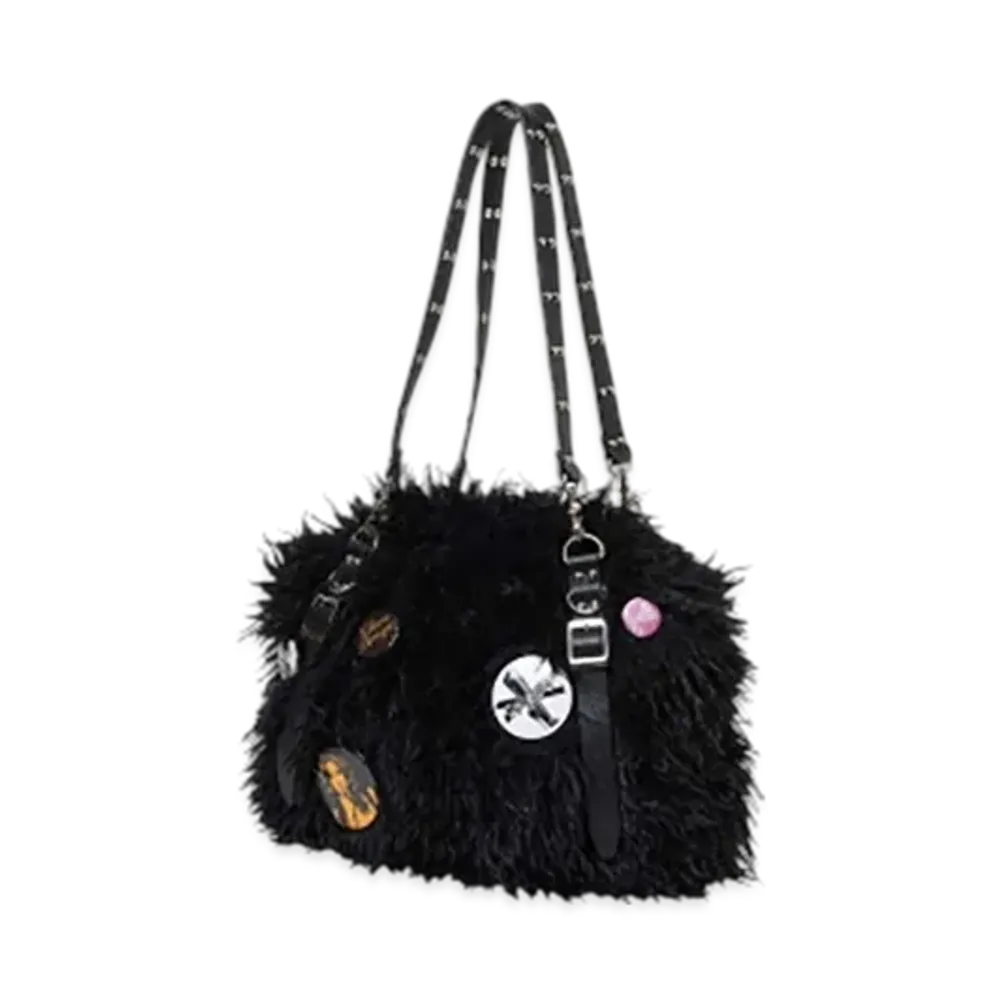 HYSTERIC GLAMOUR Studded Belt Fur Bag "Black"