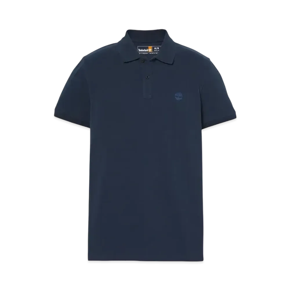 Timberland Men's Short Sleeve Oyster River Logo Polo Shirt "Dark Denim"