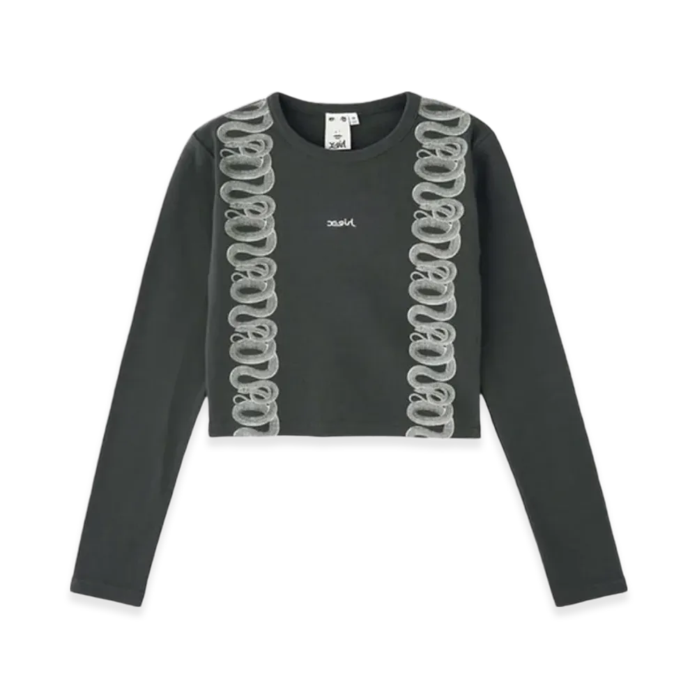 HYSTERIC GLAMOUR x X-Girl L/S Compact Top "Black"