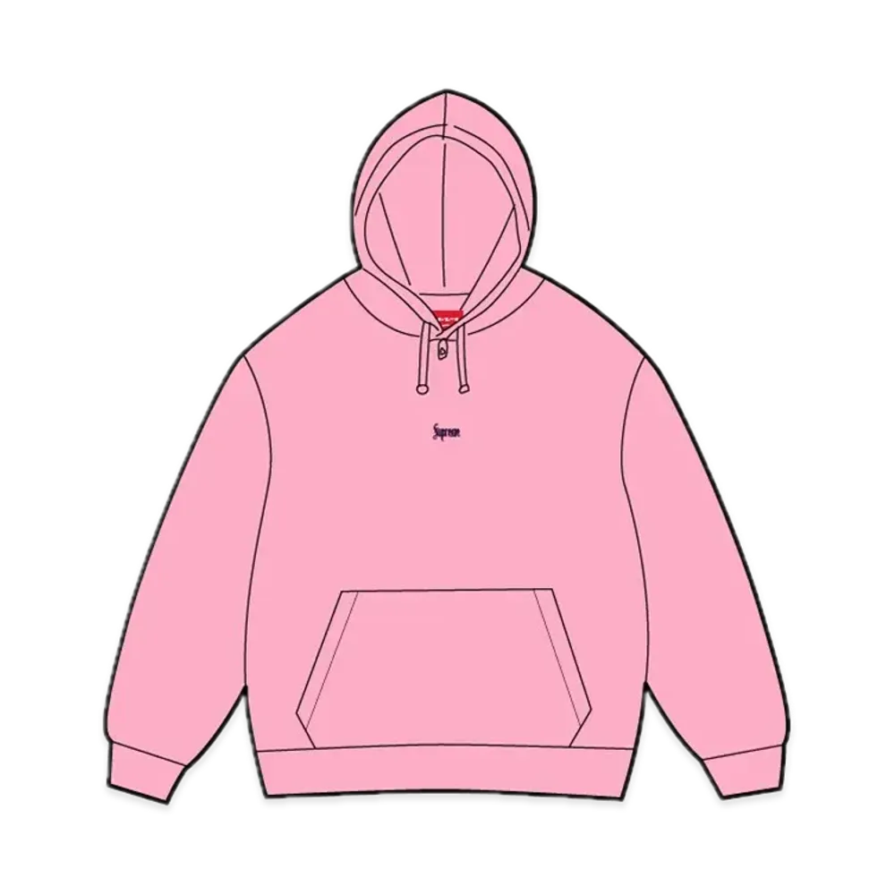 Supreme Micro Logo Hooded Sweatshirt "Pink"