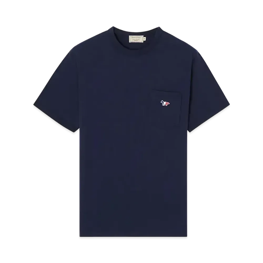 Maison Kitsune Tricolor Fox Patch Classic Pocket T-shirt "Navy"