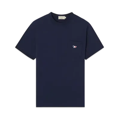 Maison Kitsune Tricolor Fox Patch Classic Pocket T-shirt "Navy"