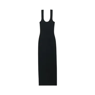 Alexander Wang Logo Rib-Knit Tank Maxi Dress "Black"