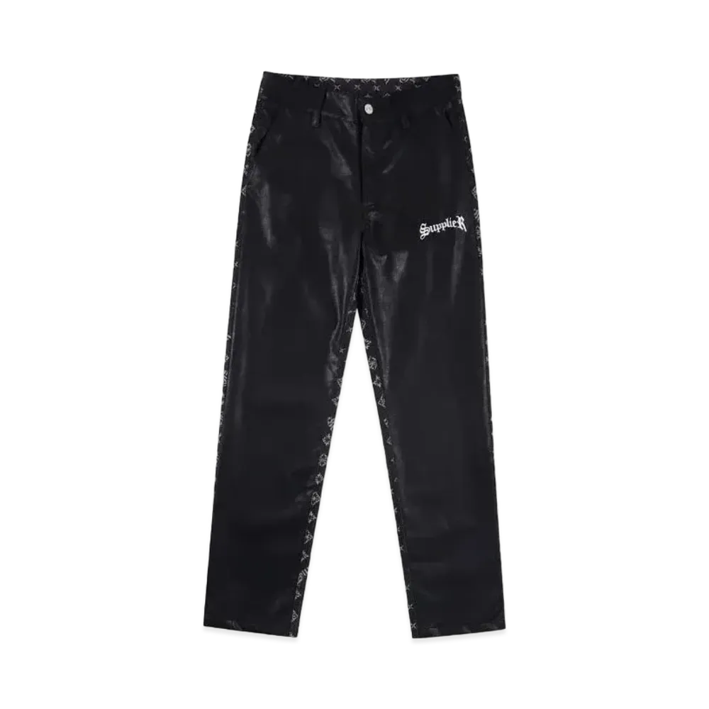 SUPPLIER Monogram Leather Pants "Black"